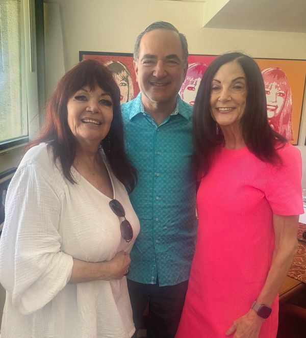 Joey English with Jon and Mary Orlin at radio show taping