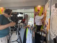 Filming Tony Painting in the Rabbit Hole